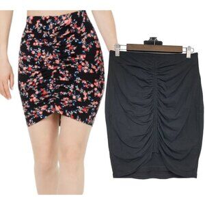 Guess Black Ruched Mini Skirt size M